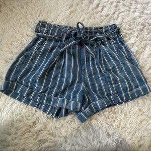 Blue and White striped shorts from American Eagle